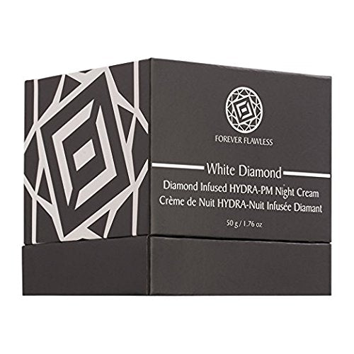 Forever Flawless HYDRA-PM Night Cream - Infused with Vitamins and 100% Natural Diamond Powder - Anti-Aging Anti-Wrinkle Face Cream for Men and Women - White Diamond Collection FF15, (1.76 oz)